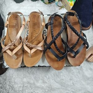 Blowfish Malibu 2 Pairs Bundle strappy Ankle Straps sandals Women's Size 8